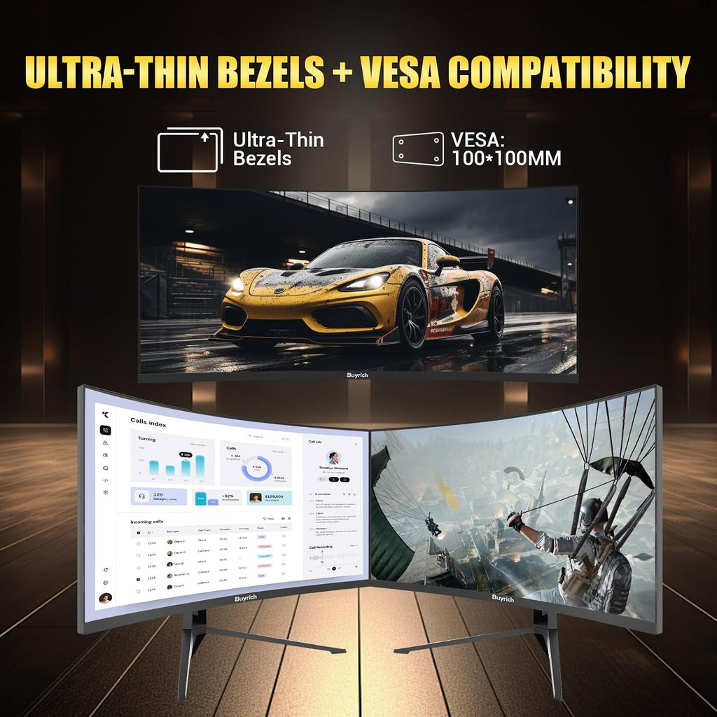 34 Inch Curved Gaming Monitor, 240Hz Refresh Rate, UWQHD (3440x1440), 1500R, 1ms MPRT, 3000:1 Contrast Ratio, Sturdy Metal Stand, VESA Mountable, for PC Gamer and Immersive Gameplay