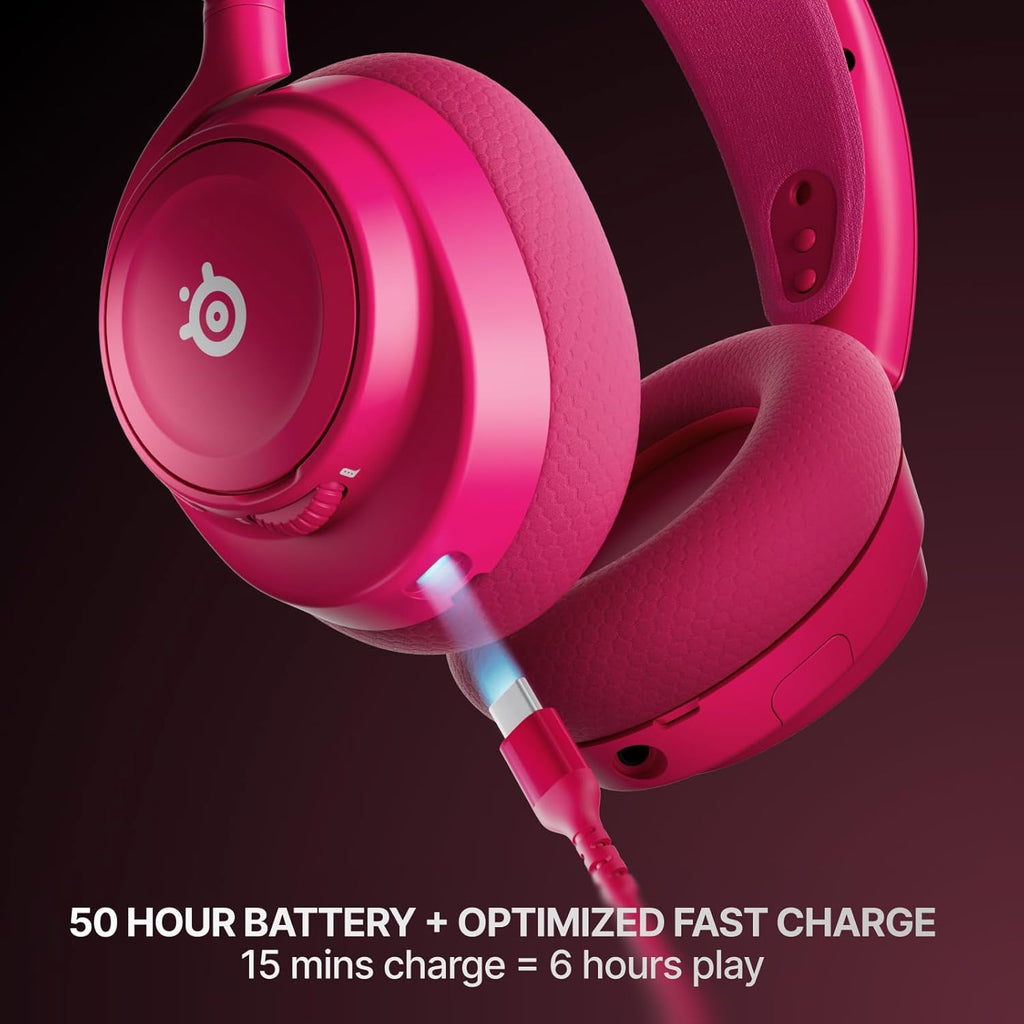 SteelSeries Arctis Nova 7X Wireless Gen 2 Gaming Headset - Real-Time App Control, 50+ HR Play, Neodymium Drivers, Mix 2.4GHz/Bluetooth, Xbox, PC, PS5/PS4, Switch 1/2, Mobile - Magenta