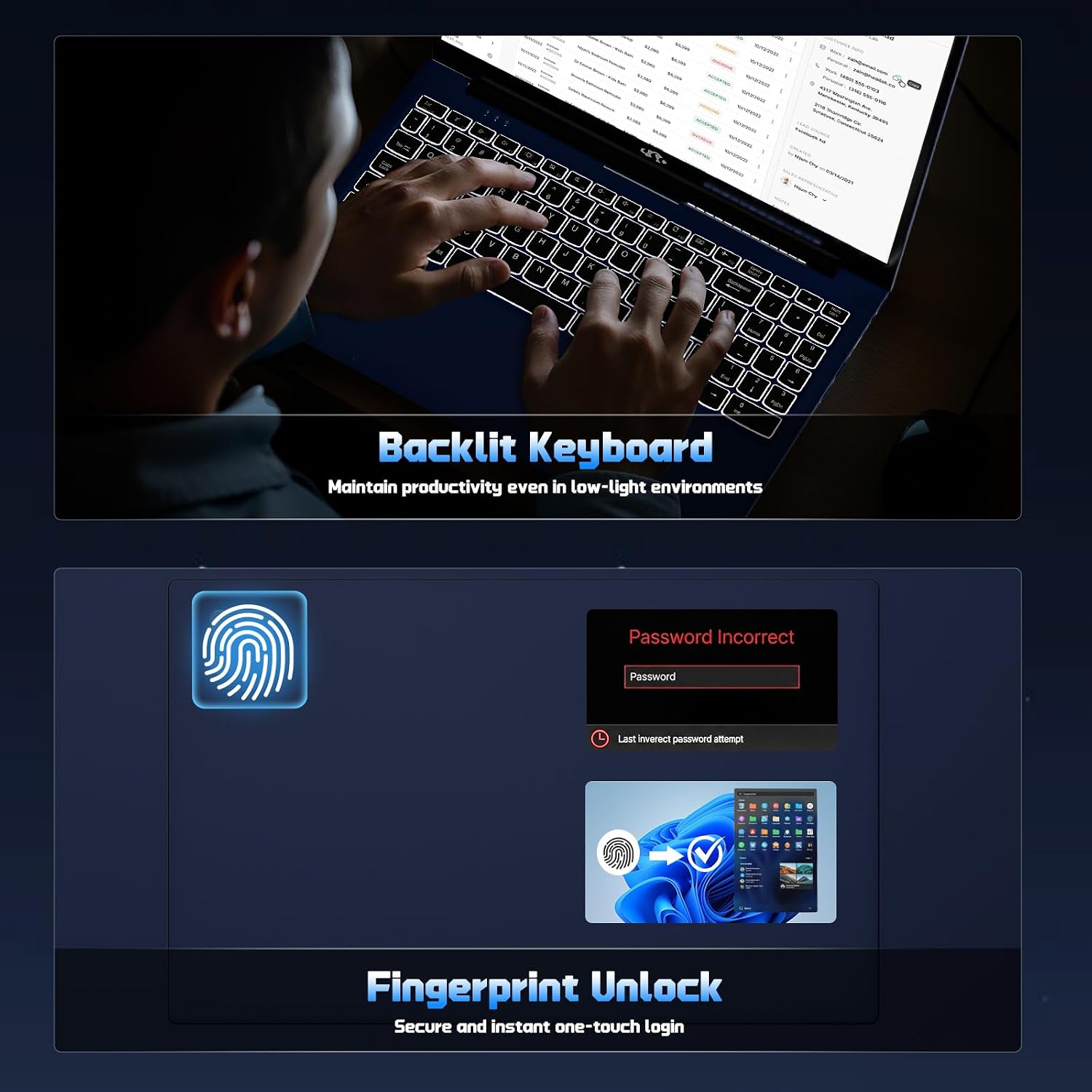 15.6' FHD IPS Student-Laptop-Computer - 8GB RAM 256GB SSD, 13th Gen Intel N150(Beat to i3-1115G4, 4 Cores Up to 3.6GHz), 65W Type-C, Fingerprint, Backlit Keyboard, Wi-Fi 6, BT5.2, Numpad