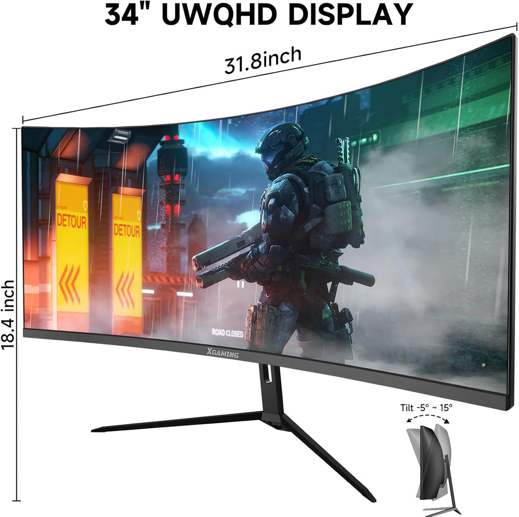 memzuoix Monitor Gaming (WQHD165HZ, 34inch)