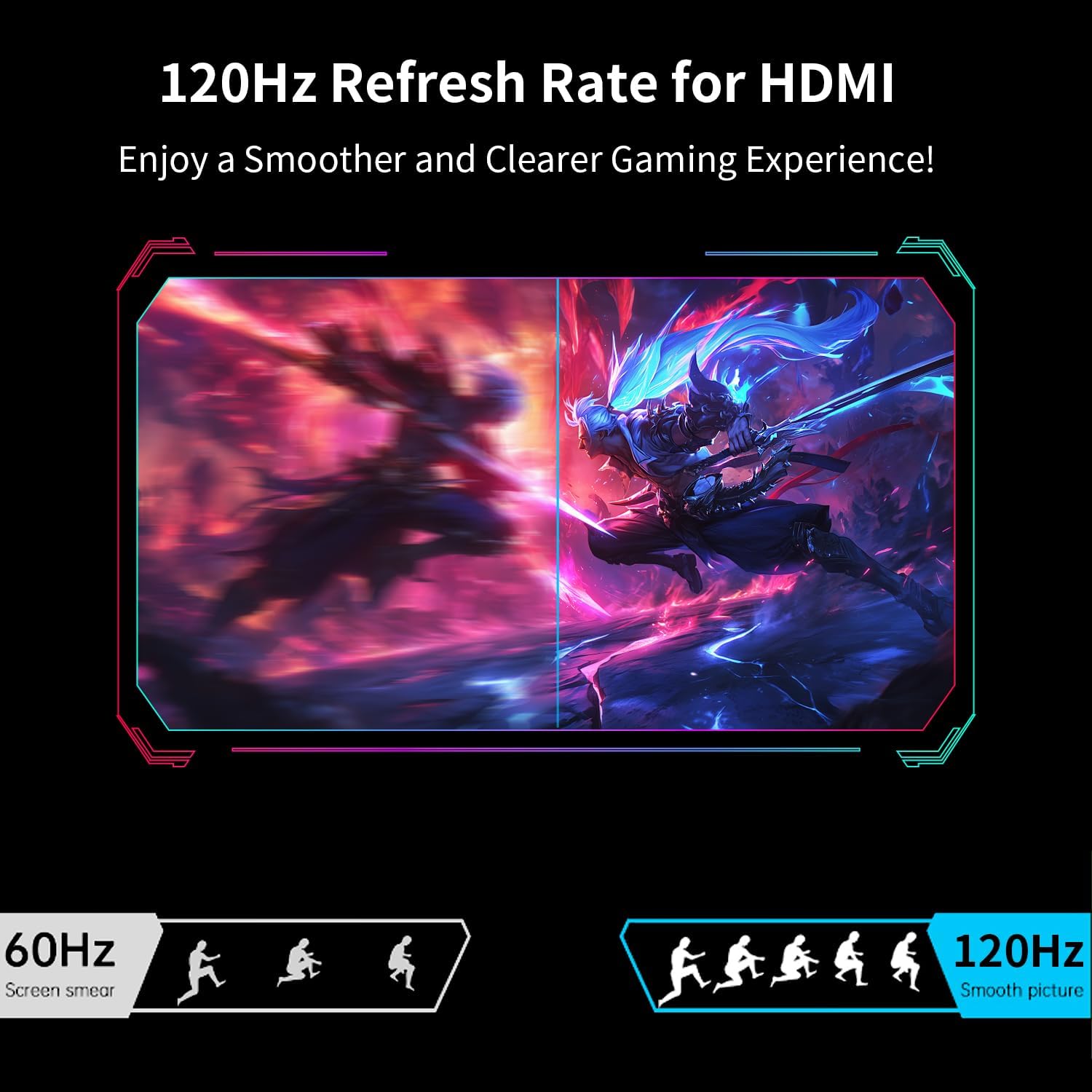 Portable Monitor Gaming 2.5K 120Hz, 16' 2560x1600 QHD 16:10 400 Nits HDR FreeSync Portable Monitor w/Speaker Sleeve Case, External Screen for PC Laptop Game Console