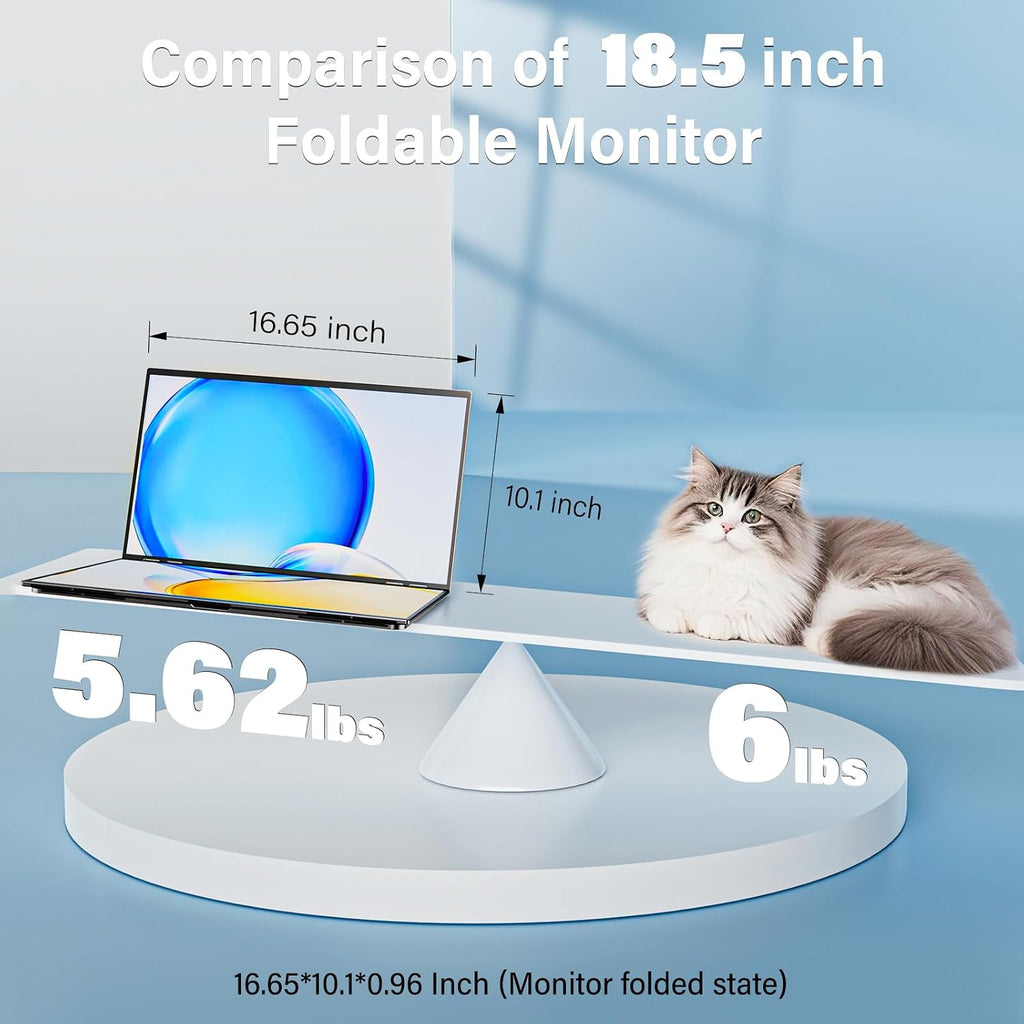 InnoView 18.5' 100Hz Dual Portable Monitor Built-in Speakers 115% sRGB 315°Adjustable Dual Stacked Folding Monitor (Wins/Mac) 1080P Laptop Screen Extender for Laptop(No Driver Needed)
