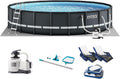 INTEX 26345VM Ultra XTR 26ft x 52in Above Ground Swimming Pool Set with Sand Filter Pump, Inflatable Lounge Pool Recliners (2-Pack) and Inflatable Beverage Cooler