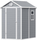 6x4.5 Large Outdoor Storage Shed with Floor, Spacious Tool Shed for Lawn Mower, Bike, and Patio Furniture, Includes Lockable Door and Ventilation, Aritic Light Gray
