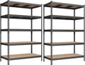SONGMICS 5-Tier Storage Shelves, Load 2310 lb, Set of 2 Garage Storage, Boltless Assembly, Adjustable Shelving Unit, 23.6 x 47.2 x 70.9 Inches, for Study Shed Basement, Gray UGLR600G02