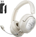 OXS Storm A2 Wireless Gaming Headset, Active Noise Cancellation, Over Ear Headphone with Mic, Bluetooth 5.4 & 2.4GHz Low Latency, Dual EQ Modes, 70H Playtime, for PC, Switch, PS4, PS5, Mobile, White