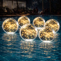 TIALLY Fairy Floating Pool Lights Solar Powered - 14' Inflatable Waterproof Led Glow Balls, Floating Light Up Balls for Swimming Pool Party Decorations, Cool Outdoor Decor (6 Pack)