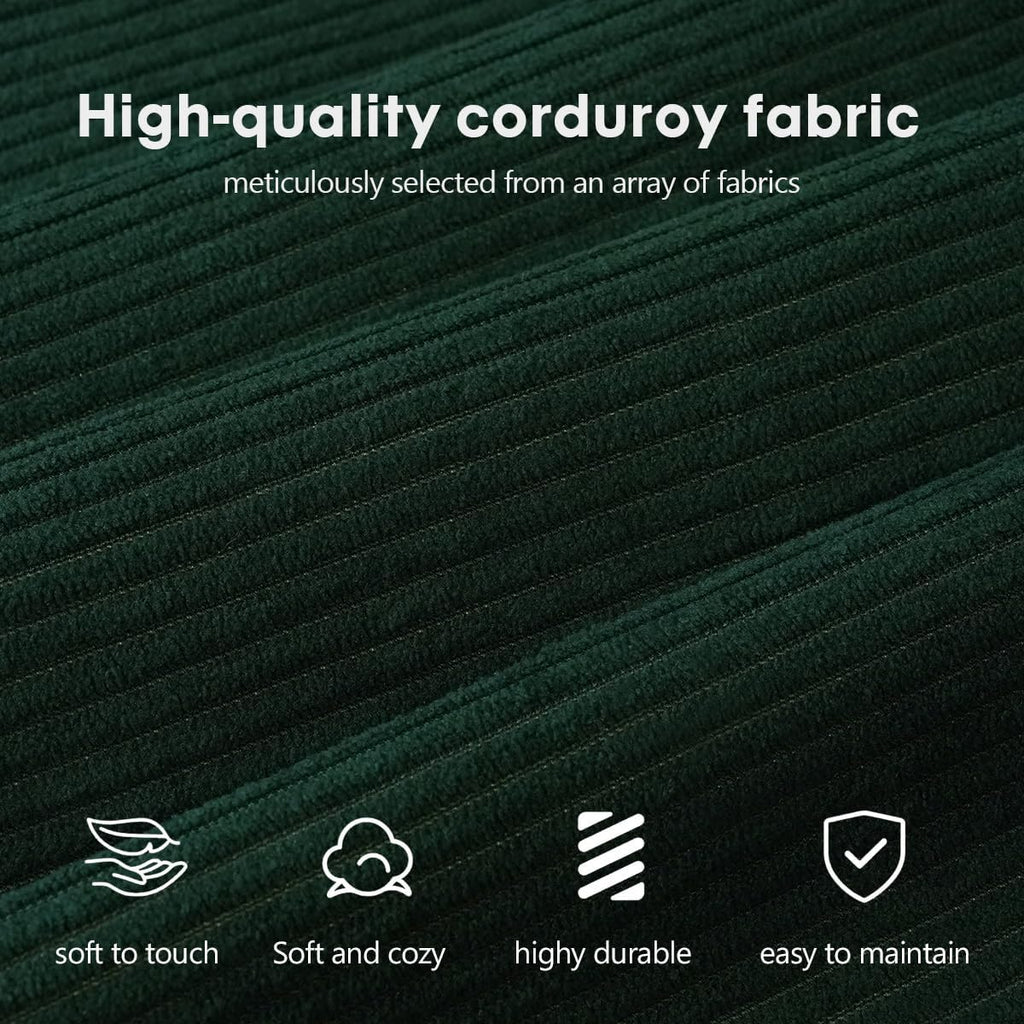78.8' Modular Sofa Bed - 4-in-1 Convertible Design with Corduroy Fabric and High Density Sponge, Removable Cover and Fixed Frame