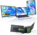APILDELLA 15.6'' Triple Laptop Screen Extender Monitor Portable, DIY 1080P FHD Portable Dual Monitor with USB C HDMI, Plug-Play 360° Rotation Detachable Tri-Screen for Mac/Wins/Android/Dex