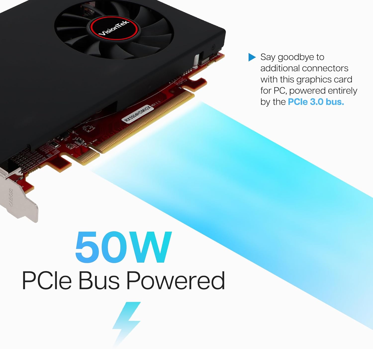 VisionTek Radeon Rx 550 4GB GDDR5 – 4K Resolution Support Graphics Card – x4 HDMI Outputs, Radeon Freesync 2, PCI Express 3.0, DirectX 12, Bus-Powered – Suitable Graphic Card for Gaming PC