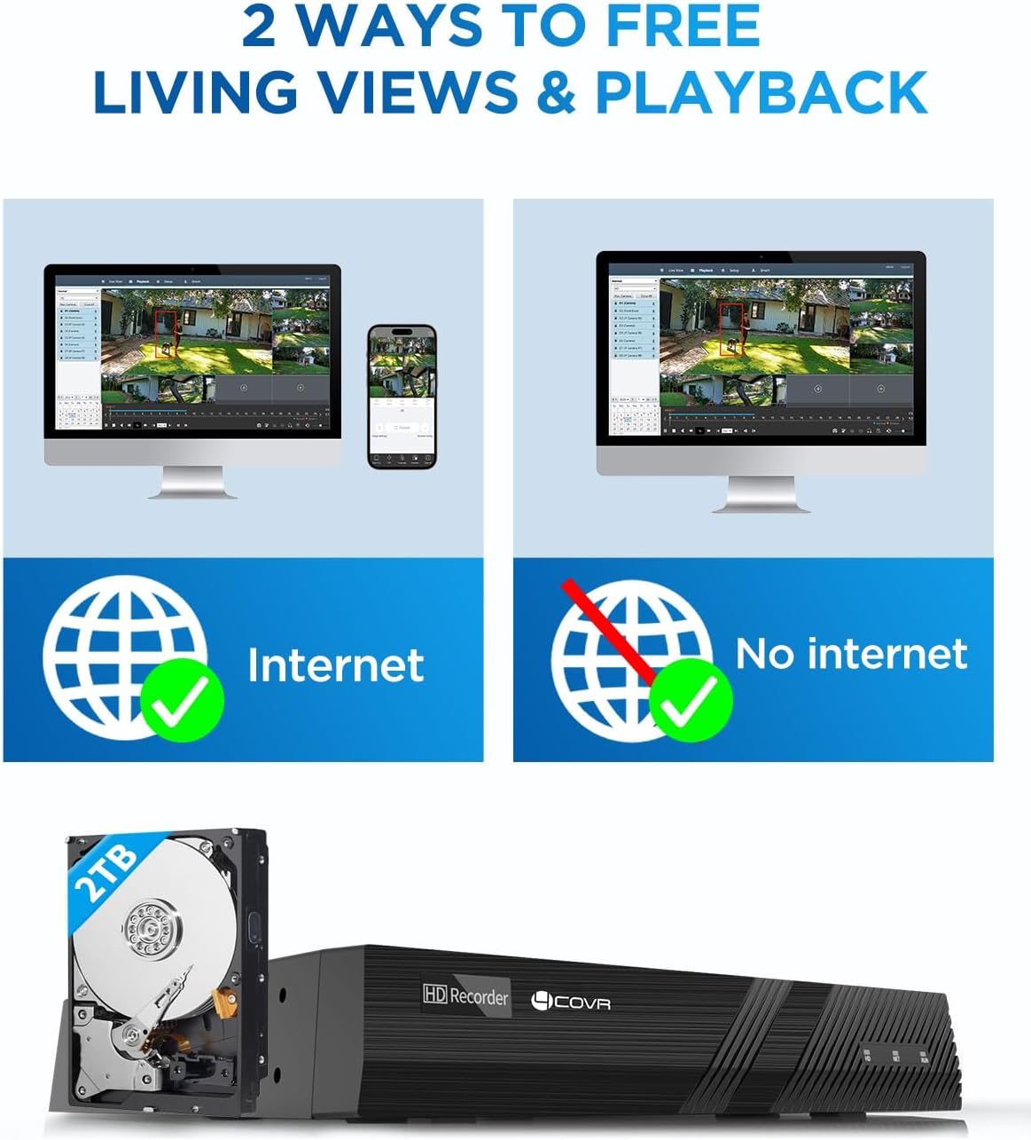 4COVR 4K Security Camera System, 6X 8MP IK10 Vandal-Proof Dome PoE IP Cameras, AI Human/Vehicle Detection, 8CH NVR & 2TB HDD, IP67 Weatherproof, 24/7 Outdoor Commercial Surveillance, LY54AX8M0806-1