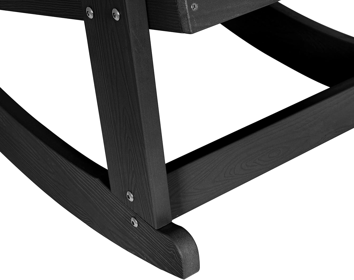 Flash Furniture Savannah All Weather Adirondack Rocking Chair, Polyresin Wood Adirondack Chair with 350-lb. Static Weight Capacity, Black