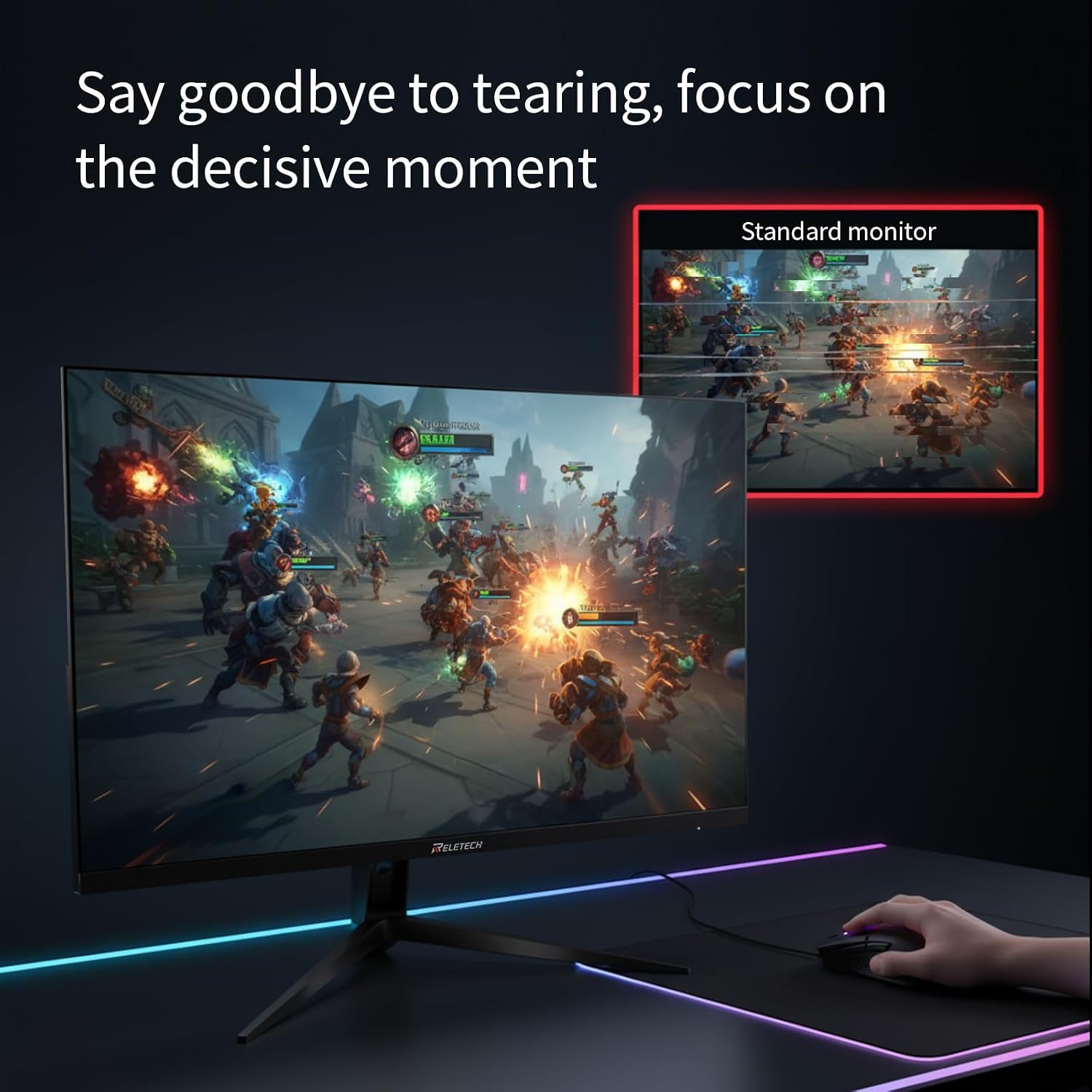 27 Inch Gaming Monitor, FHD(1920x1080), 240Hz Refresh Rate, Fast IPS Panel, 1ms Response Time, FreeSync & G-Sync Compatible, 100% sRGB, HDMI & DP Ports VESA Mount (R27 Fury)