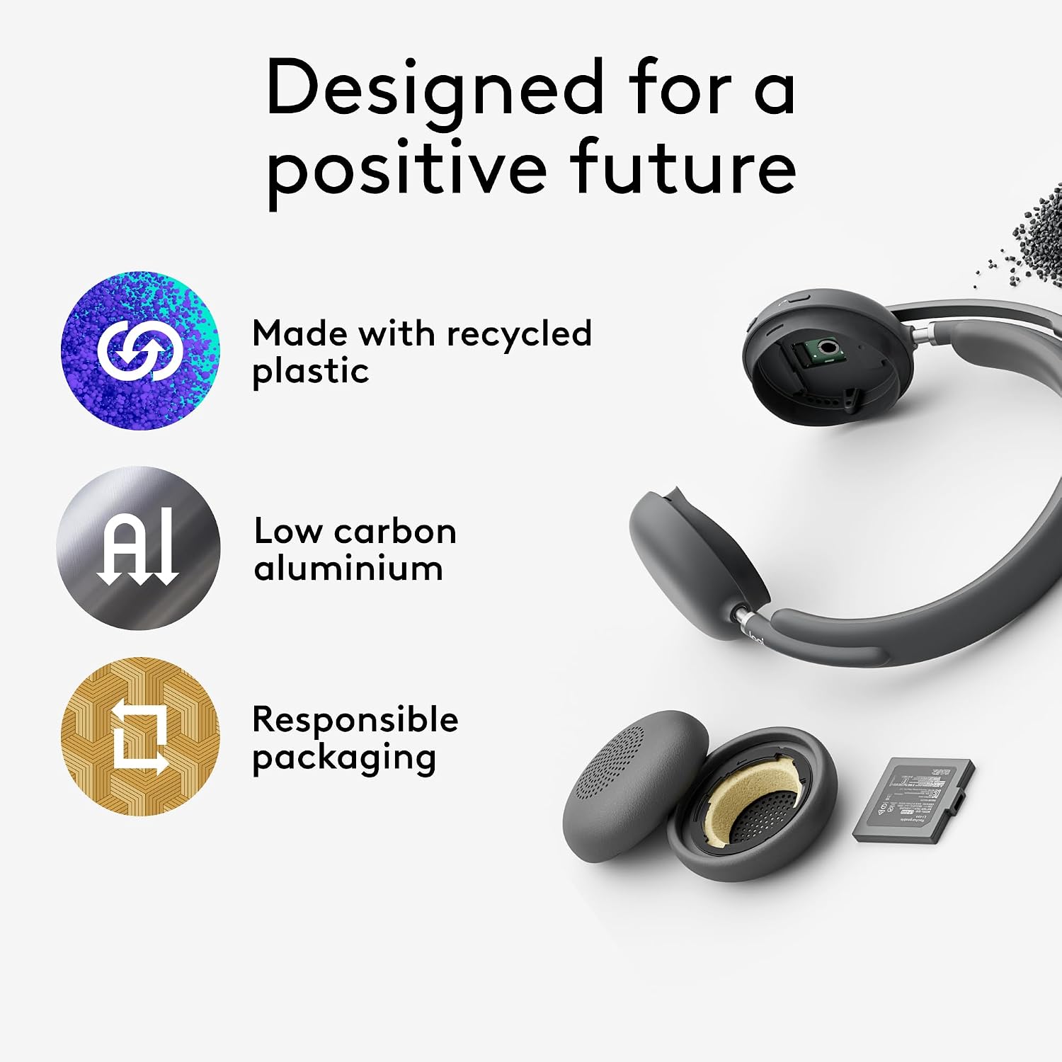 Logitech Zone Wireless 2 Premium Noise Canceling Headset with Hybrid ANC, Bluetooth, USB-C, USB-A, Certified for Microsoft Teams and Fast Pair, Engineered for Intel Evo laptops, Graphite