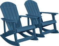 YEFU Outdoor Rocking Chair Set of 2,Adirondack Rocking Chair,Patio Rocker Chair with Wide Back,Oversized Rocker Chair Look Like Real Wood, for Lawn, Porch, Backyard, Indoor and Garden(Navy Blue)