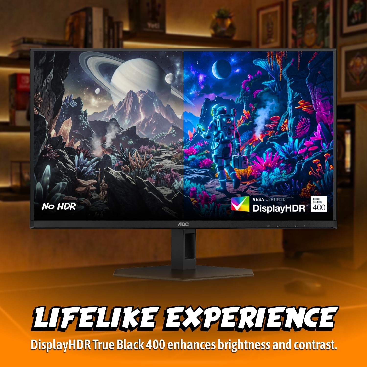 AOC Q27G40SDE New 27' QD-OLED Gaming Monitor, QHD 2560 x 1440, 360Hz 0.03ms, HDMI 2.0 x1, Display Port x1, NVIDIA G-Sync Compatible, Console Gaming Ready, 3-Year Zero-Bright-Dot