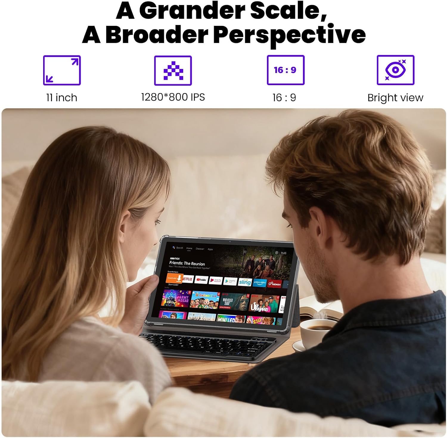 Tablet, Android 15 Tablets 11 Inch with Keyboard/Case, 12GB RAM, 128GB Storage Expandable to 2TB, Octa-Core, 12H Battery Life, 2 in 1 Tablets with Mouse for Learning, Gaming, Streaming