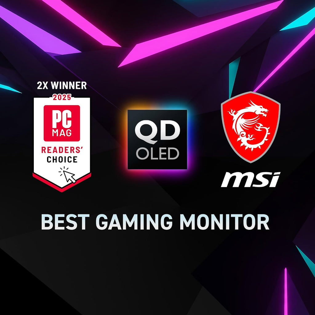 msi MPG 271QR QD-OLED X50 27-Inch WQHD QD-OLED Monitor, 2560 x 1440, 500Hz, 0.03ms, DisplayHDR True Black 500, AMD FreeSync Premium Pro, G-SYNC Compatible, AI Care Sensor, HDMI2.1, DP 2.1, 98W USB-C