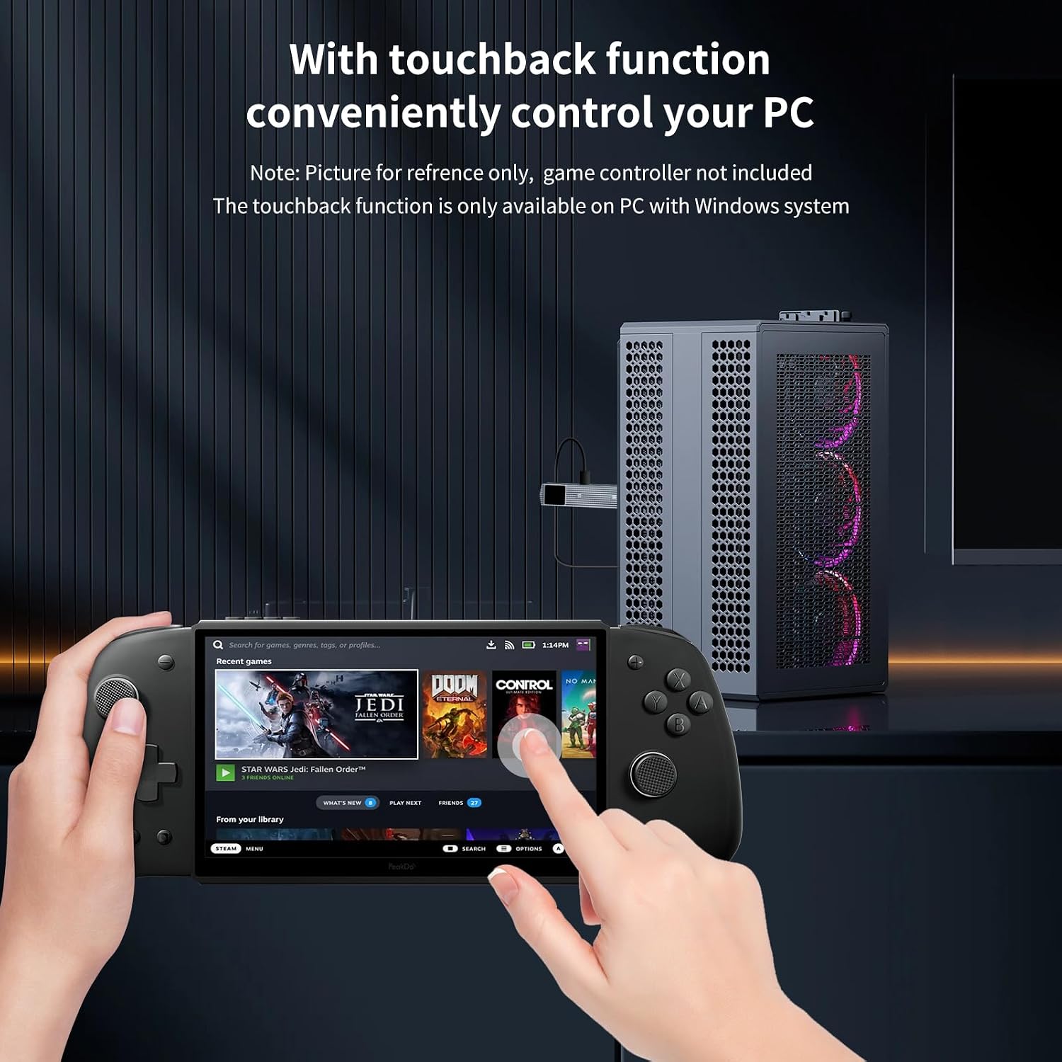7' 60Hz Streaming Gaming Handheld 0 Latency 100ft Wireless Game Console Screen for PC,Xbox,PS5/4,Switch,Portable Monitor Touchscreen USB C HDMI External Gaming Monitor(V3)