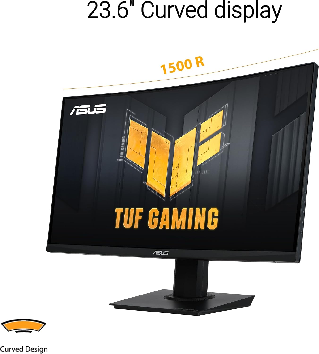 ASUS TUF Gaming 24' (23.6 inch viewable) Curved Monitor (VG24VQER) – FHD, 180Hz, 1ms, DCI-P3 90%, Extreme Low Motion Blur Sync, FreeSync, Shadow Boost, Eye Care, DisplayWidget Center, 3yr Warranty