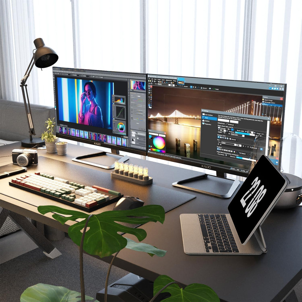 Kado Dual Monitor Setup - 2-Pack 32' 4K 3840x2160 Computer Monitor 60Hz UHD VESA Mount HDMI Office Gaming Built-in Speakers (U32 Dual Series)