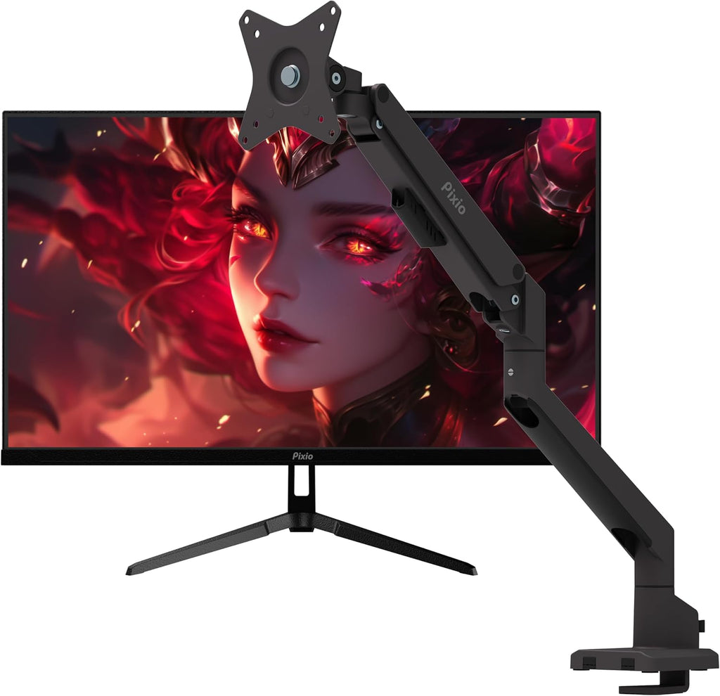 Pixio PX279 Wave 27 inch 240Hz Refresh Rate FHD 1080p Resolution Fast IPS Panel 1ms GTG Resonse Time Gaming Monitor and PS1S Wave Black Single Monitor Arm - Fits up to 32 inches and 19.8lbs