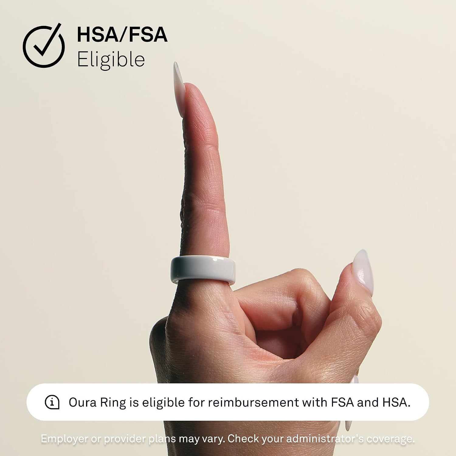 Oura Ring 4 - Ceramic Cloud - Size 6 - Sleep, Activity, Women's Health, AI Advisor, Up to 8 Days of Battery Life, Size Before You Buy, Android & iOS Compatible