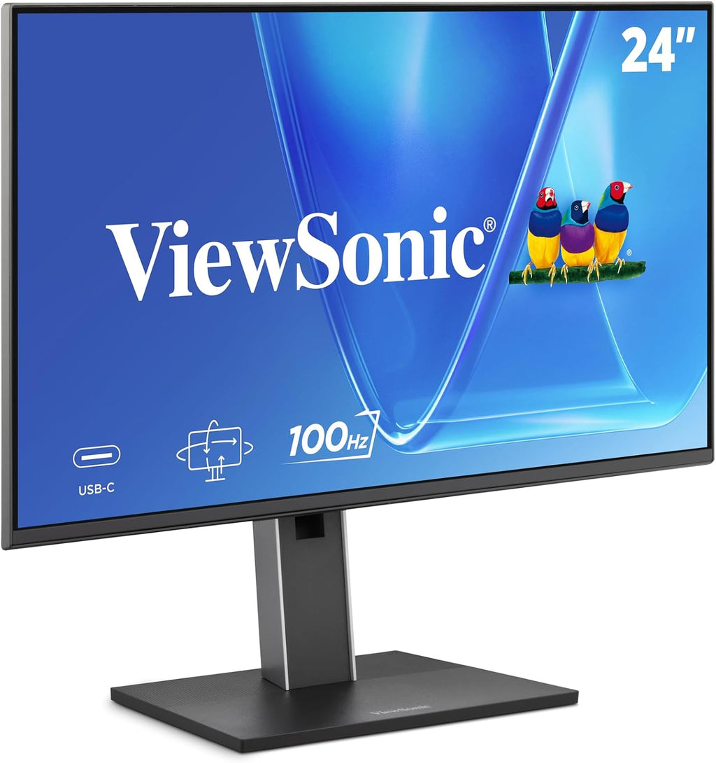 ViewSonic VG2452 24 Inch 1080p Monitor, IPS Display with 100Hz for Smooth Home and Office Productivity, Full Ergonomic Adjustability, 5-Port USB Hub, 65W USB-C, HDMI, and DisplayPort Inputs