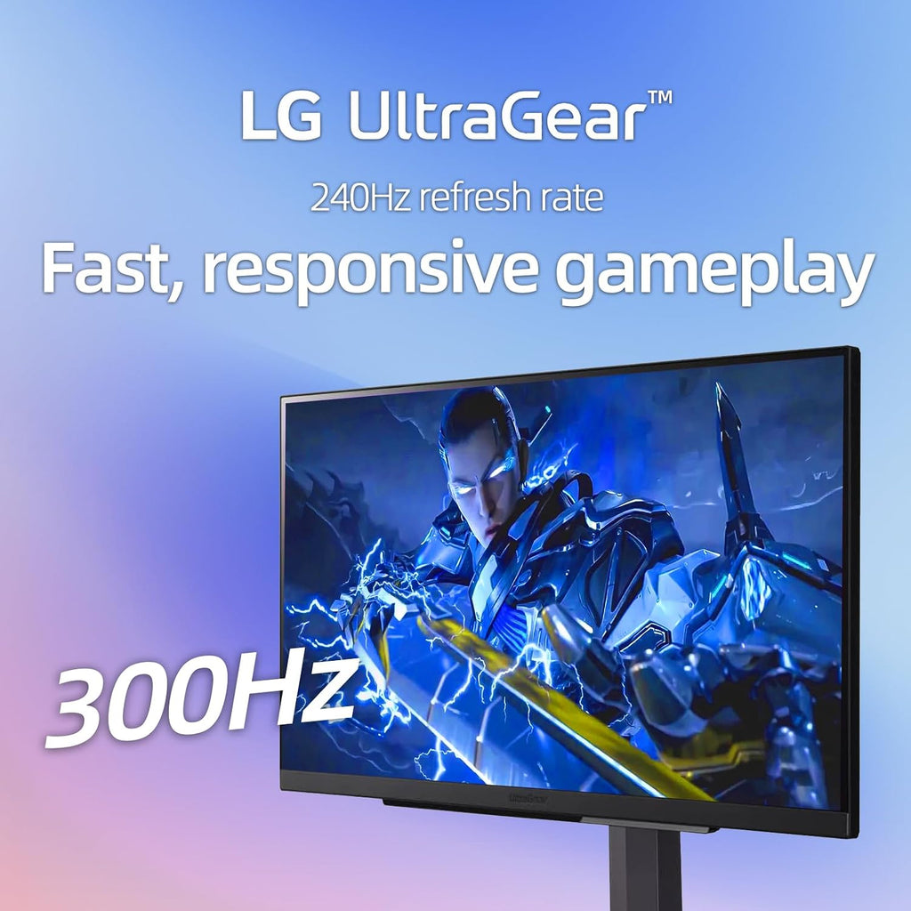 LG 27' Ultragear QHD (2560x1440) IPS Gaming Monitor, 240Hz, 1ms, G-Sync AMD FreeSync Premium, 100% sRGB, HDR400, 1 x DisplayPort, 2 x HDMI, 4-Pole HP Out DTS GP:X, Tilt/Height/Pivot Stand, Black