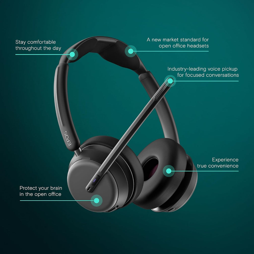 EPOS Impact 1061T ANC - Premium Open Office Headset with Hybrid Adaptive ANC, EPOS AI™ Microphone Technology, and Multipoint Connectivity