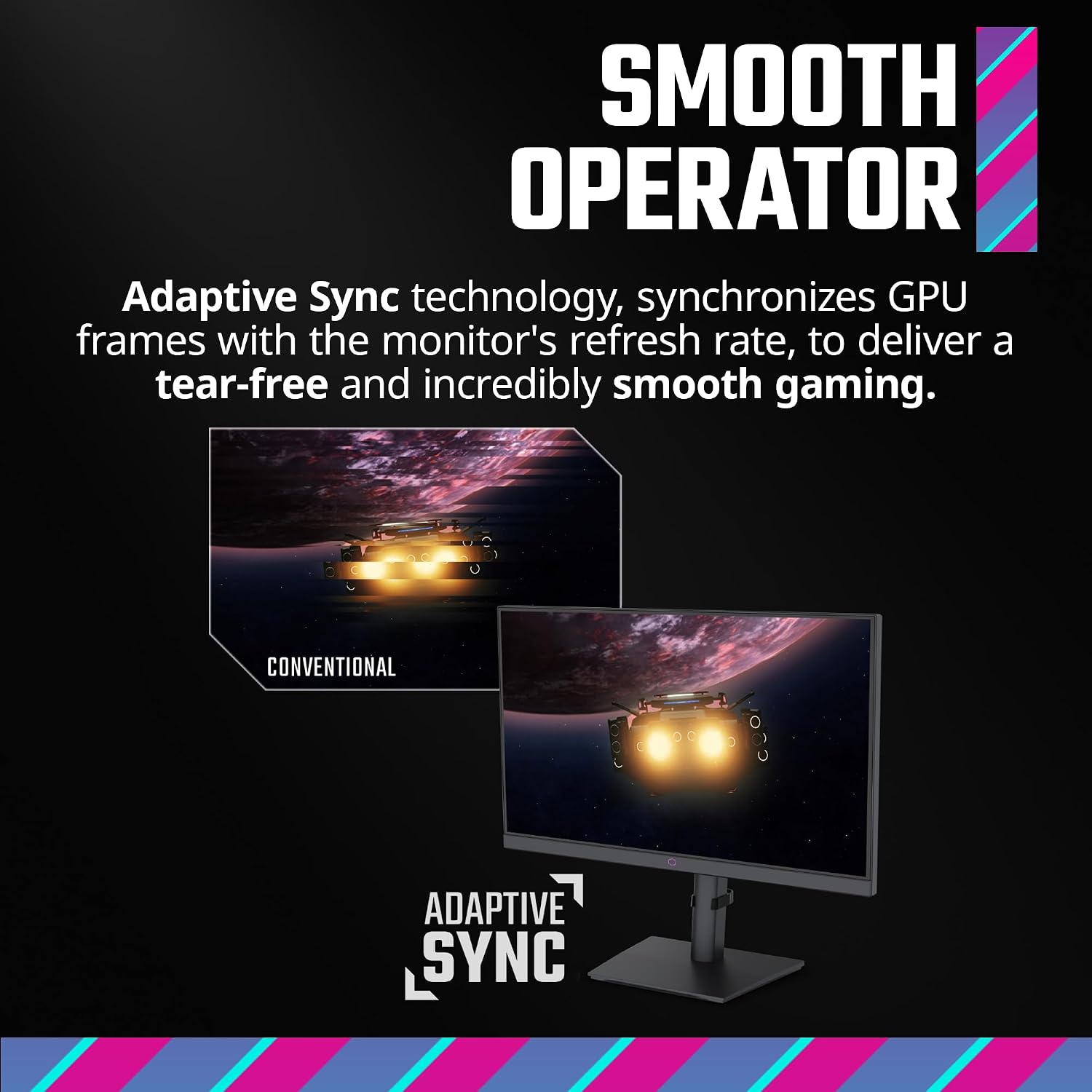 Cooler Master GM2711S 27' WQHD 2560 x 1440 Ultra-Speed IPS Gaming Monitor | Up to 180Hz | Up to 0.5ms | Adaptive Sync AMD|Nvidia | HDR Support | DP1.4 * 1 | HDMI2.0 * 2