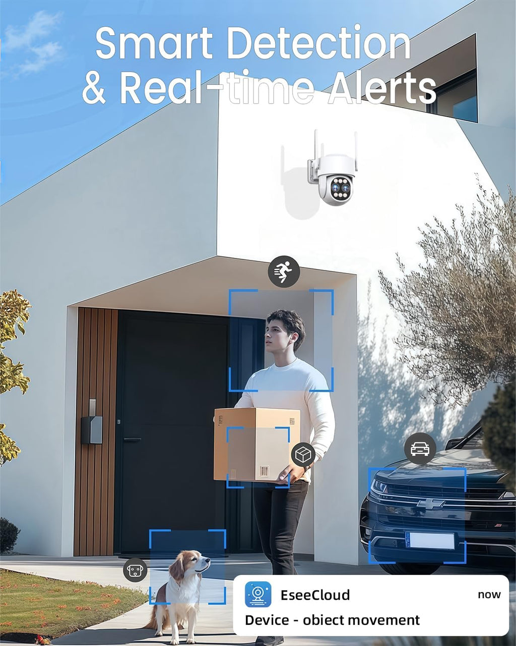 [Dual Lens 4MP+4MP & 10X Zoom] Security Camera System Outdoor Wireless with Auto Tracking, 4K Indoor Home Video Surveillance CCTV 10 CH with 1TB, 100ft Color Night Vision Weatherproof
