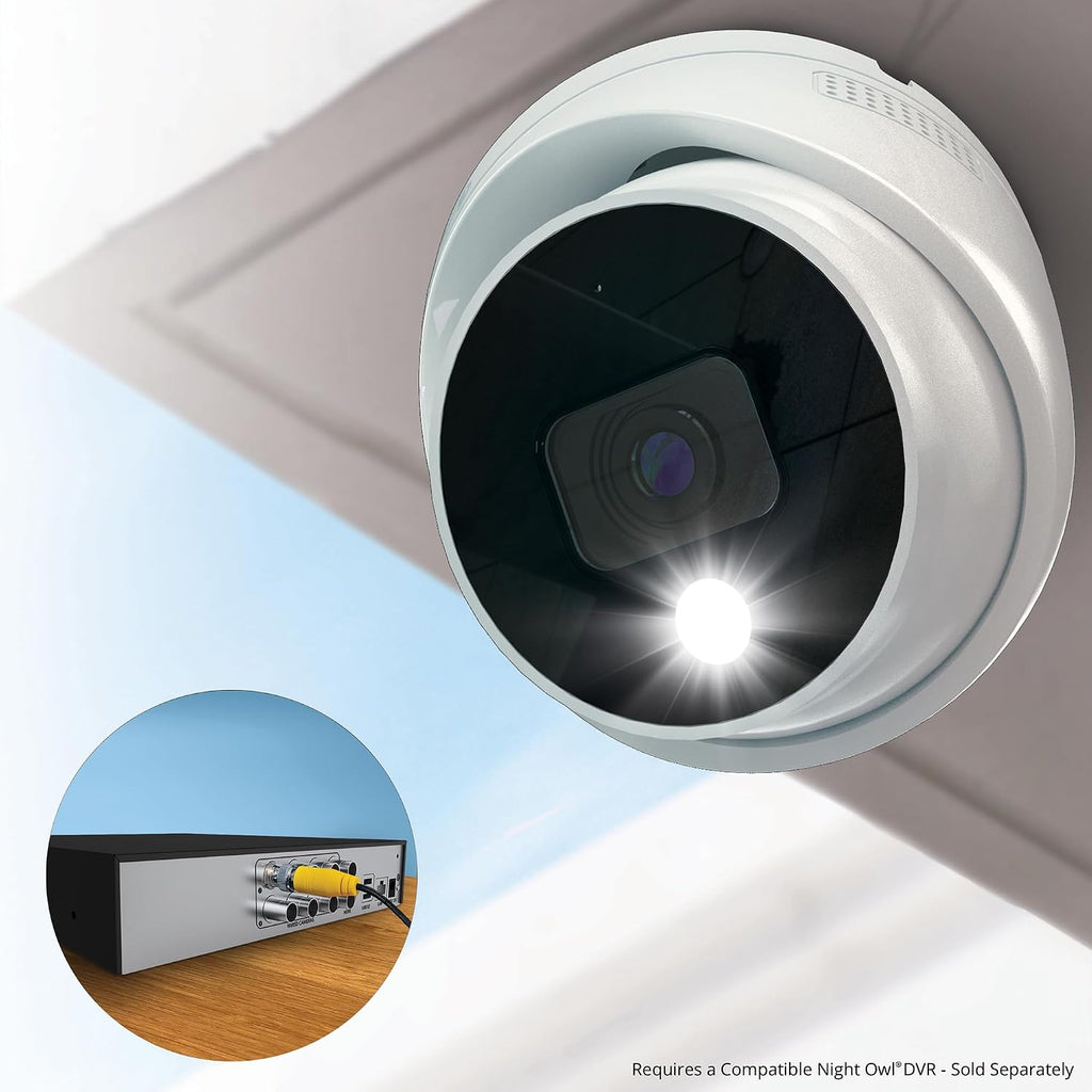 Night Owl Add On Wired 4K HD Indoor/Outdoor Deterrence Dome Cameras with 2-Way Audio (4 Pack)