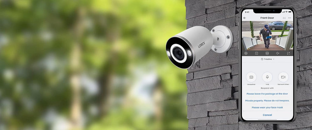 Lorex 4K Smart Security Lighting Deterrence Bullet AI PoE IP Wired Camera with Color Night Vision and Motion Activated LED Lights