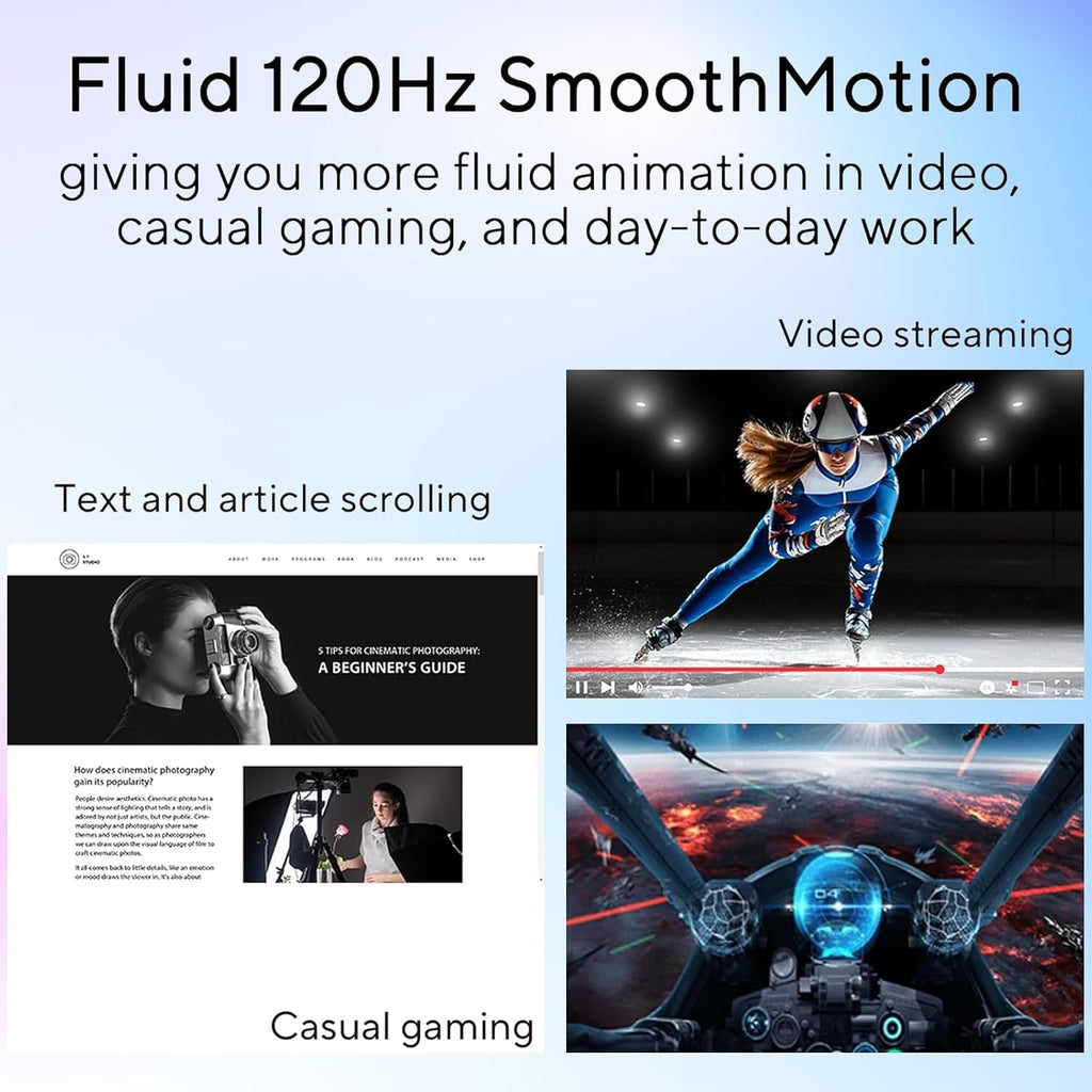 ASUS 27' FHD Monitor, 1080P IPS Display, 120Hz Refresh Rate, 1ms MPRT, Adaptive-Sync, Eye Care Technology, Frameless, HDMI VGA, VESA Mountable for Office and Gaming