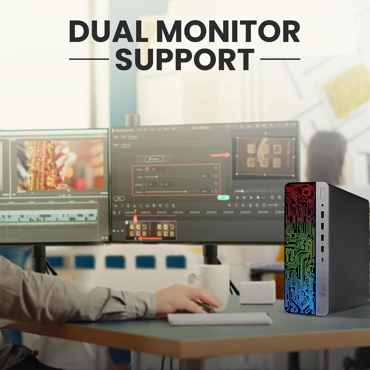 HP ProDesk Desktop RGB Computer PC Intel i5-6th Gen. Quad-Core Processor 16GB DDR4 Ram 256GB SSD, 22 Inch Monitor, Gaming Keyboard and Mouse, Built-in WiFi, Windows 11 (Renewed)