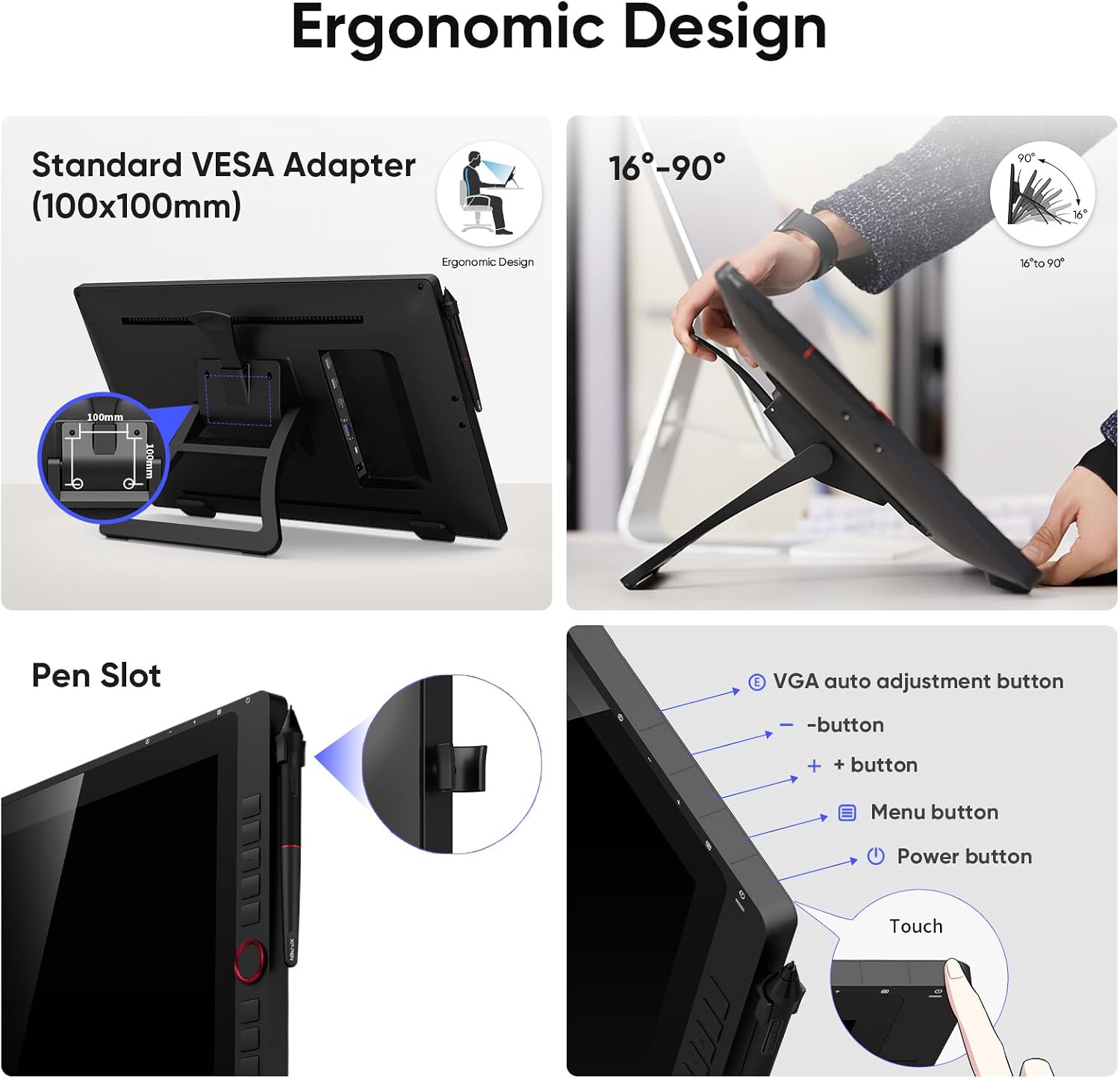 XPPen Artist 24 Pro 2.5K QHD Drawing Tablet with Screen,16.7M Colors Graphics Tablet with 8192 Pen Pressure Battery-Free Tilt Stylus & 20 Shortcut Keys for Windows, Mac, Chrome, Linux, 23.8'