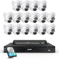 ZOSI 32CH 4K PoE Security Camera System, Face Person Vehicle Detection, 2 Way Audio, Spotlight Siren, 16pcs 4K Outdoor Indoor Cameras, 16 Ports PoE Switch, 32CH 8MP NVR with 4TB HDD for 24/7 Recording