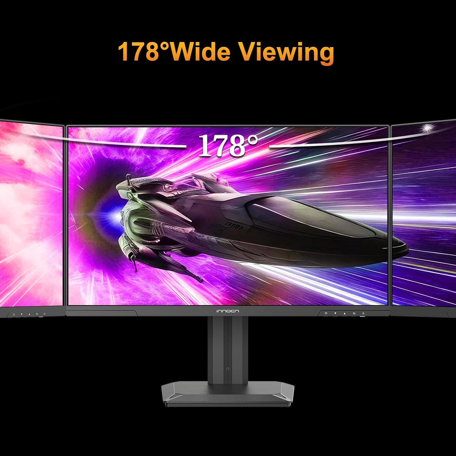 INNOCN 24.5' 2K QHD 2560 x 1440P 240Hz Monitor, Gaming Console Ready, Mini-LED Precisely Local Dimming, Monitor for Mac, HDMI 2.1, DP 1.4, Height Pivot Adjustable Stand, Black - 25M2S