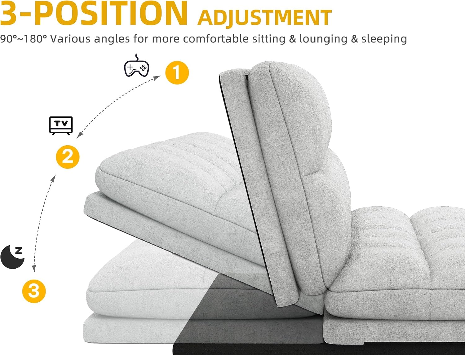 DWVO Multifunctional Futon Sofa Bed, Convertible Sleeper Sofa, 70' Folding Futon Set for Living Room Home Office Aprtment, Modern Folding Couch with Adjustable Backrest & Armrests, Beige