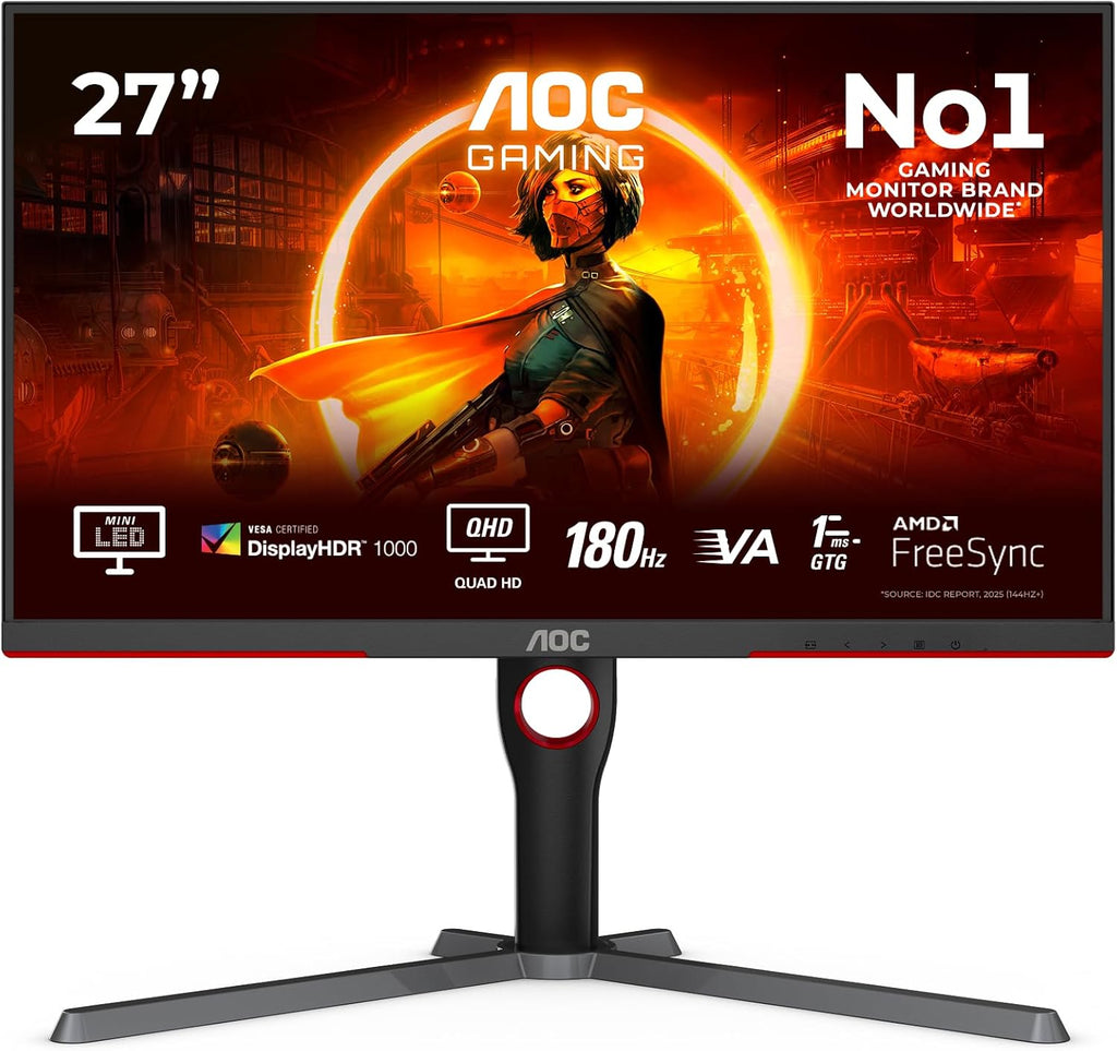 AOC G3 Q27G3Xmn Computer Monitor 68.6 Cm (27') 2560 X 1440, W128826721 (68.6 Cm (27) 2560 X 1440 Pixels 2K Ultra Hd Led Black)