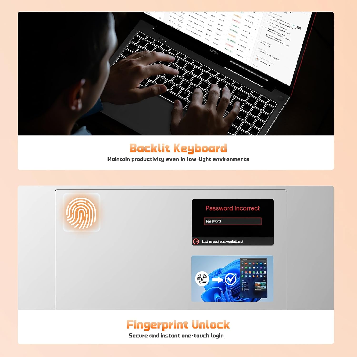NIMO 15.6' IPS FHD-Student-Laptop, 16GB RAM 512GB SSD Intel N150(Beat i3-10110U, Up to 3.6GHz) Computer with 65W Type-C, Fingerprint, Backlit Keyboard, Wi-Fi 6, BT5.2, for Business and Home