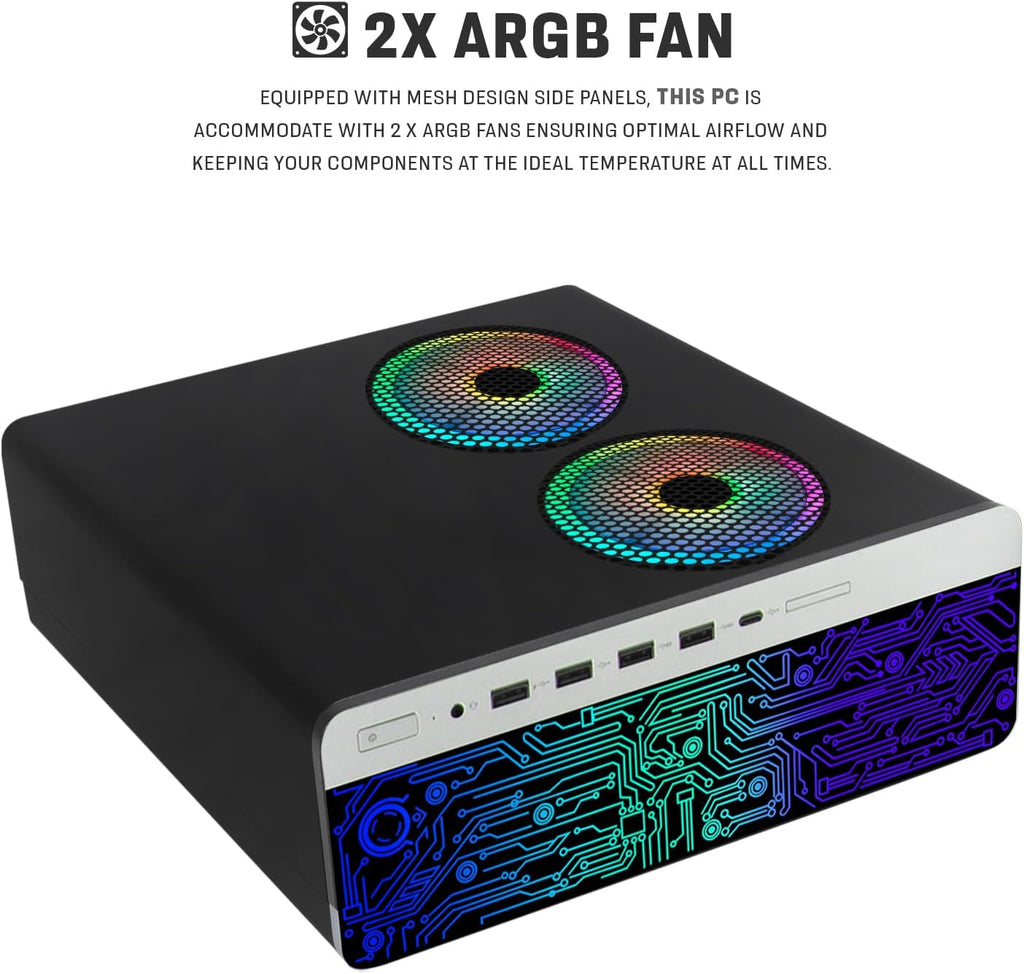 TechMagnet HP G4 Desktop Computer PC AMD Pro A10-9700 R7,16GB RAM,256GB SSD,27-inch Curved Monitor,RGB Speaker,RGB Keyboard with AI-Enabled Copilot Key,Mouse,2X ARGB Fan WiFi,Windows 11 Pro (Renewed)