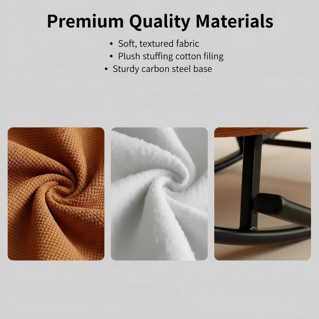 Sofa Rocking Chair Metal Frame with Adjustable Backrest Comfortable Decorative Chair Modern Ergonomic Sofa for Living Room Bedroom (Orange)