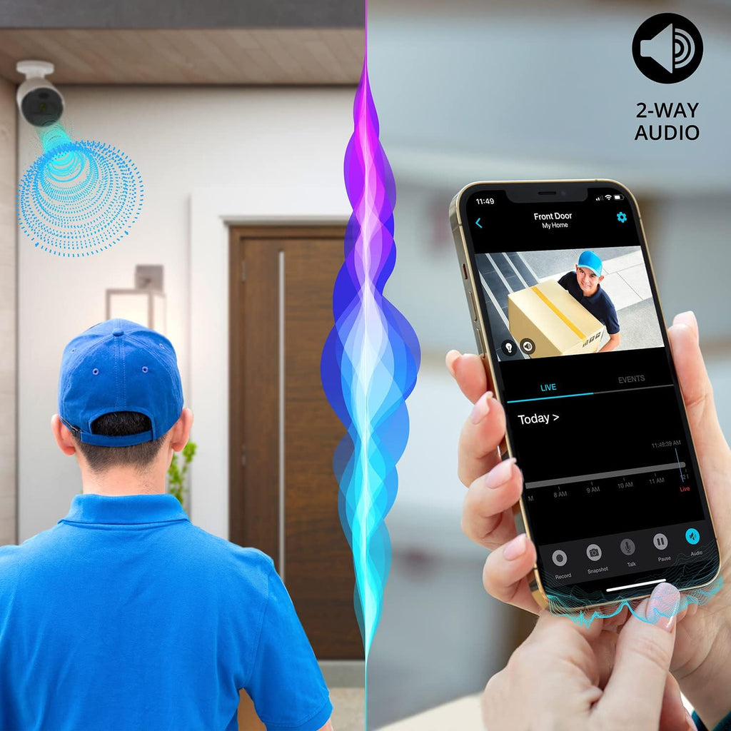 Night Owl Wi-Fi IP 4K HD Indoor/Outdoor Dual Spotlight Cameras with 2-Way Audio, Preset Voice Alerts and Built-in Camera Siren