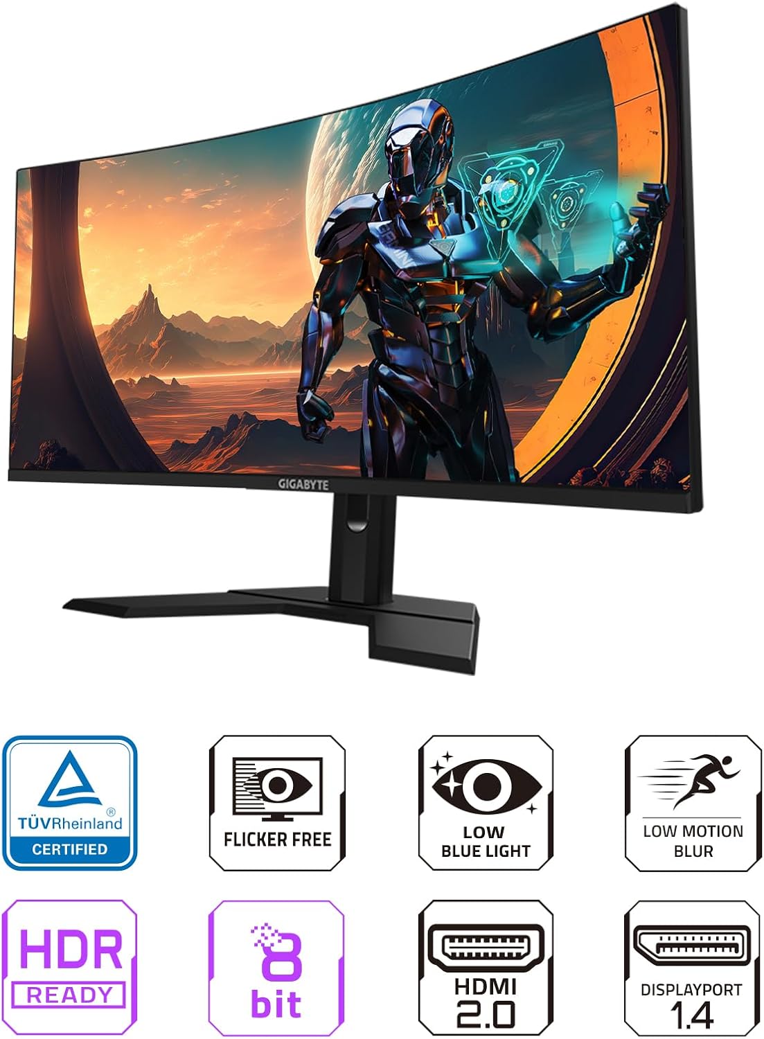 GIGABYTE GS34WQC - 34' VA Curved Gaming Monitor - WQHD 3440x1440-120Hz/OC 135Hz - 1ms MPRT - AMD FreeSync Premium - HDMI, DP - Black (GS34WQC US)