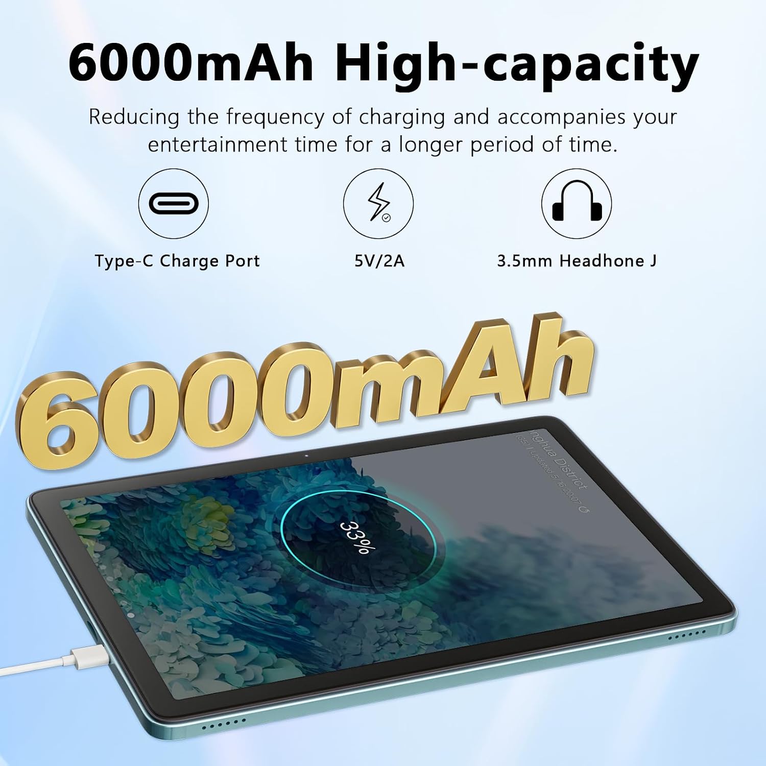 Raemond Android 15 Tablet 10 Inch, 24GB RAM+128GB ROM/1TB Expandable, 1.8GHz Octa-core CPU, 1280x800 IPS HD Display, WiFi 6, BT 5.4, 5+8MP Camera, 2 in 1 Tablets with Keyboard Case Mouse Stylus