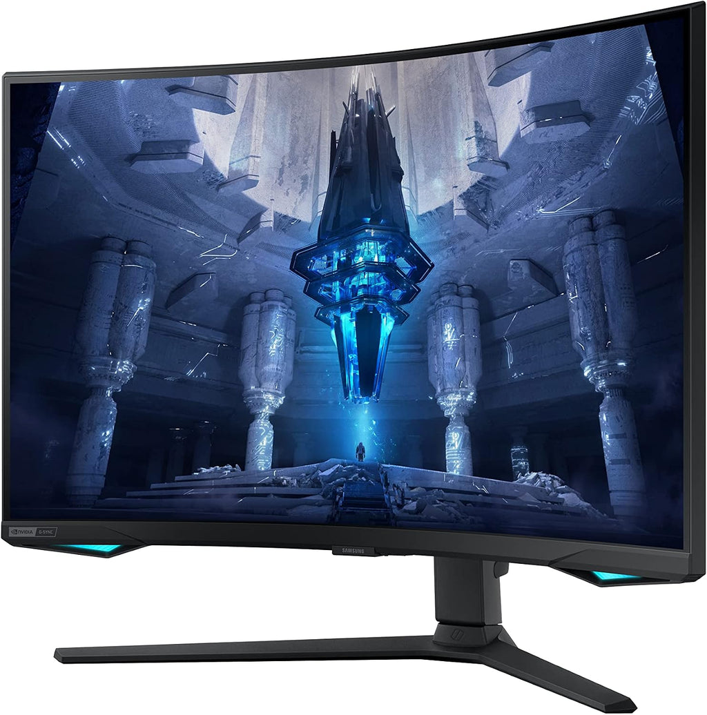 Samsung 32' Odyssey Neo G7 4K UHD 165Hz 1ms G-Sync 1000R Curved Gaming Monitor, Quantum HDR2000, AMD FreeSync Premium Pro, Ultrawide Game View, DisplayPort, HDMI, Height Adjustable Stand, Black