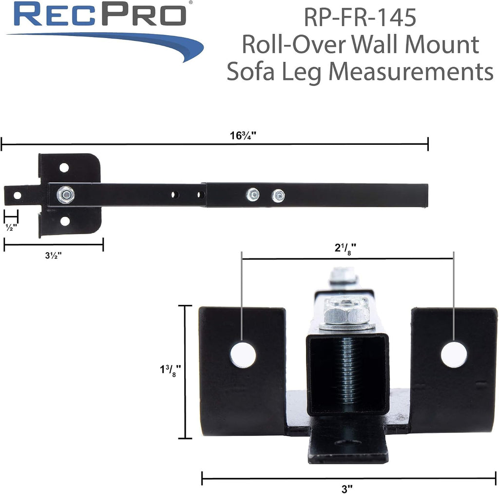 RecPro RV Roll Over Sofa Bed DIY Kit | Fold Down Sofa Hardware | Camper Van Wall Mount Hinge Kit
