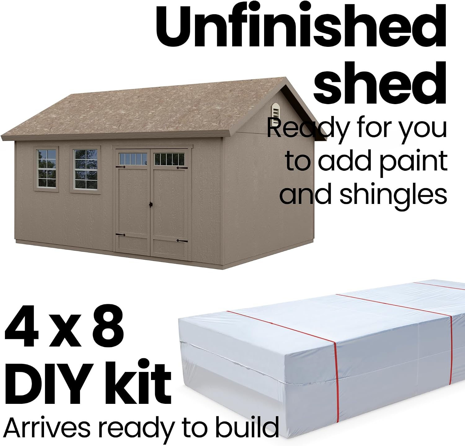Handy Home Products Scarsdale 10x16 Do-it-Yourself Wooden Storage Shed with Floor Kit- Does not Include Paint or Roofing Shingles